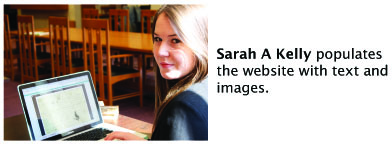 Sarah A Kelly populates the website with text and images.