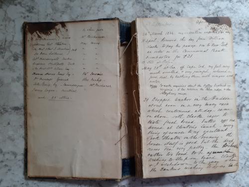 photo of George Leith's diary, 1834
