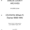 William R. Coleman Diary, 1865-1915